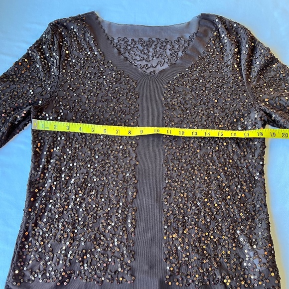 Irene Van RYB Mesh Sequin Pullover Top with Separate Matching Cami Liner - Picture 8 of 15